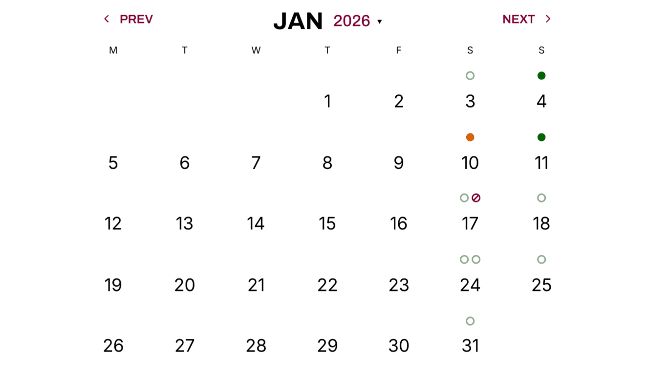 Venuedawn Calendar Screenshot